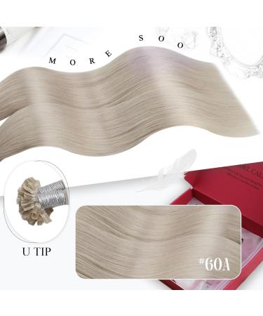Moresoo U-Tip Bonding Extensions - 1g Real Remy Hair White Blond #60A - 50g 60cm Hot Fusion Extensions - Buy Online on GoSupps.com