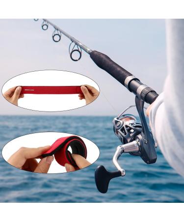 Royouzi 12-Piece Fishing Rod Straps Adjustable Velcro Tapes in 6 Colors for Fishing Rods Badminton Rackets & Golf Clubs | Durable & Secure Climbing Closure - Buy Online on GoSupps.com