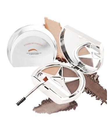 Eyebrow Powder Makeup Kit 3 Colors Eye Brow Contour Palette Waterproof Long Lasting Brow Filler Powder Eyebrows Makeup Fast Sculpt Natural Looking Brows for Women With Mirror Brow Brush Comb -01 01#