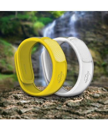PARA'KITO Mosquito Repellent Pack - 2 Wristbands & 2 Refills | Yellow/White - Buy Online on GoSupps.com