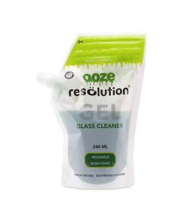 Ooze Resolution Gel Glass Cleaner (1 Pack 240ML) Liquid Cleaning Solution Natural Clay-Based Non-Toxic Formula Glass and Metal Cleaner - Reusable Glass Cleaner - Non Abrasive Grunge Off