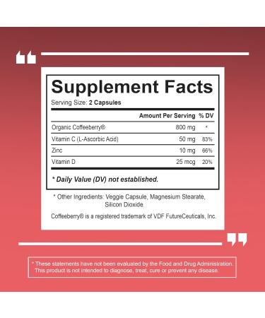 Vitapia Vitacoffee Caffeine Pills Coffee Fruit Vitamin C Vitamin D Zinc Gluconate Energy Memory Focus Skin Support 60 Capsules - Buy Online on GoSupps.com