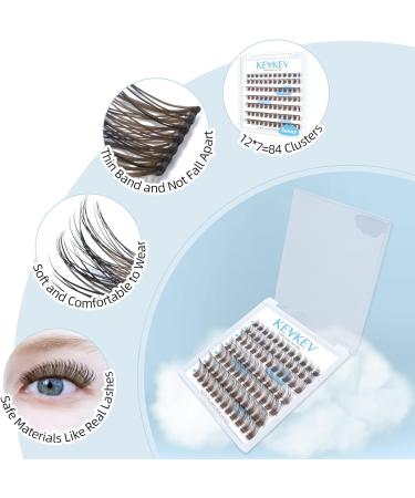 Colored Brown Lash Clusters 84 Pcs - DIY Cluster Eyelash Extensions for Natural Look - Soft and Comfortable - Sunny D-Mix (8-16mm) - Buy Online on GoSupps.com