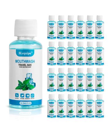 10 pcs Travel Size Mouthwash Bulk Mini Mouthwash Fresh Mint Portable Mouthwash Individual 1.2oz/35ml Mouthwash Bottles for Travel Toiletry Kits Blue 1.2 Fl Oz (Pack of 10)