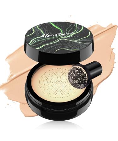 Mushroom Head Air Cushion CC Cream - Tattoo Cover up Makeup Waterproof Long-Lasting Moisturizing Concealer Foundation, Even Skin Tone for All Skin Types (Natural)