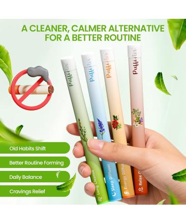 PUFFIAIR Herbal Diffuser Pen 4 Pack Clean Botanical Aromatherapy Diffusers Four Aroma Variety Set Cool Mint & Herbal Scents Smooth Daily Experience Up to 600 Uses Each Variety Pack 4 Diffusers (Pack of 1) - Buy Online on GoSupps.com