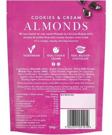  Forest Feast FOREST FEAST Cookies and Cream Delicious Chocolate Almonds Snacks & Natural Fibers Vegetarian 8 x 120g - Buy Online on GoSupps.com