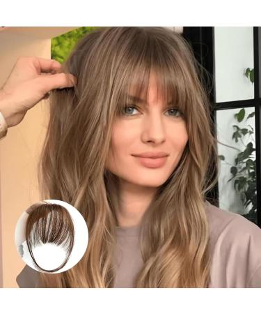 Clip in Bangs Real Hair Human Hair Bangs Extensions Clip on Air Bangs Neat Bangs Hair Extension Natural Color Fringe Hairpieces Hair Bangs for Daily Wear Light Brown - Buy Online on GoSupps.com
