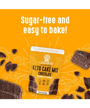 Lakanto Sugar Free Keto Cake Mix | Gluten Free | 1g Net Carb | Monk Fruit Sweetened | Keto Diet Friendly | Chocolate Flavor - Buy Online on GoSupps.com