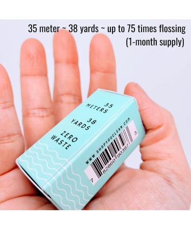 Natural Peppermint Essential Oil Infused Vegan Dental Floss | Eco-Friendly Plant-Based Wax | 38 Yards in Refillable Glass Jar - Buy Online on GoSupps.com