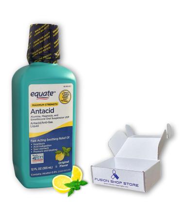 Antacid Maximum Strength- Liquid Original Flavor 12 fl. oz (Pack of 1) Boxed by Fusion Shop Store