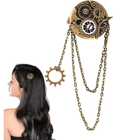 Retro Hair Clips Resin Vintage Gear Brooch Lightweight Chic Hair Barrette Decorative Hair Accessories for Long & Short Hair - Buy Online on GoSupps.com