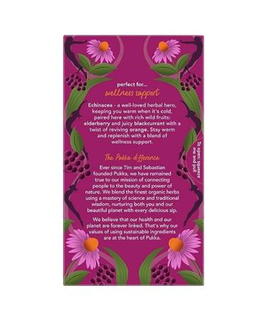 Pukka Elderberry & Echinacea Organic Herbal Tea Perfect for Wellness Support Caffeine Free 80 Total Tea Bags (20ct - Pack of 4) 80 Tea Bags - Buy Online on GoSupps.com