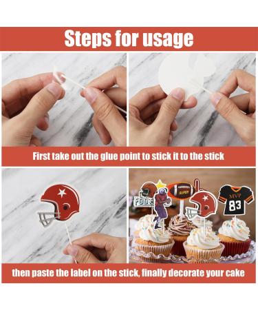 24pcs Football Cupcake Toppers Single-sided Football Cake Topper Rugby Cupcake Toppers Football Cake Decorations Football Cupcake Picks for Super Bowl Sport Game Day Themed Birthday - Buy Online on GoSupps.com