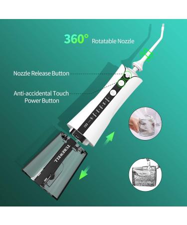TUREWELL Water Flosser - 300ML Portable Teeth Cleaner 6 Modes IPX7 Waterproof Oral Irrigator for Travel & Home - Ideal for Braces (White - Buy Online on GoSupps.com