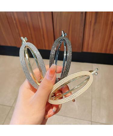 French Crystal Twist N Clip 3PCS Non Slip Hair Barrettes - Strong Clamp Jaw Claws for Women - Buy Online on GoSupps.com