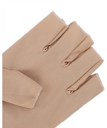 Professional UV Glove for Nail Lamp | Anti-UV Fiber Cotton Manicure Tool - Beige - Buy Online on GoSupps.com