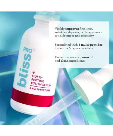 Bliss Multi Peptide Youth Anti-Aging Serum - Pore Refining Resurfacing Hydrating | Brighten & Reduce Lines & Wrinkles for Women - Shop Internationally - Buy Online on GoSupps.com