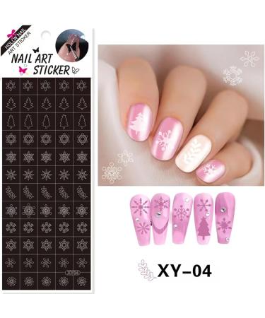 NICENEEDED Airbrush Nail Stickers Nail Stencils French Nail Decals Printing Template Stencil Tool Hollow 3D Self-Adhesive Design Butterfly Star Heart Cross DIY Nail Art Manicure Charms Decoration - Buy Online on GoSupps.com
