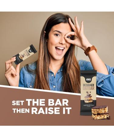 ESN Designer OAT Bar Box - Chocolate Chip 12 x 100g | Power-Packed Oat Batch Perfect for On-The-Go | Quality Tested & Made in Germany - Buy Online on GoSupps.com