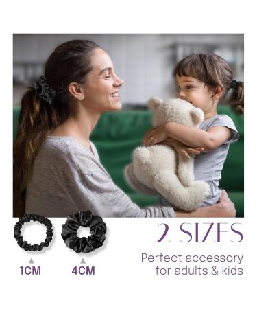 Olesilk 100% Silk Scrunchies - 2-Pack Black Hair Ties for Women & Girls | Premium Ponytail Holders - Buy Online on GoSupps.com