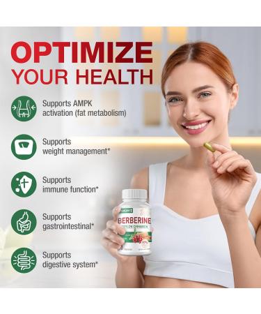 MAMOWYZ Berberine Supplement Berberine with Ceylon Cinnamon Activates AMPK Non GMO Vegan 180 Count Total - Buy Online on GoSupps.com