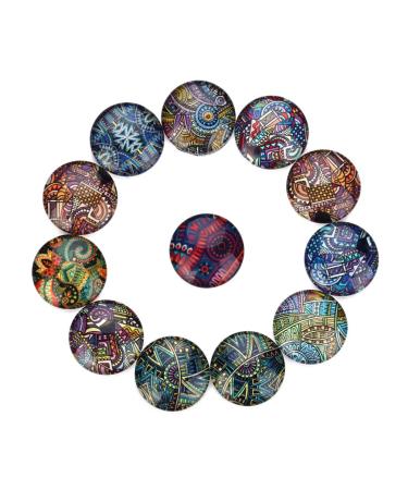 Artibetter 20pcs Glass Gemstones Old Glass Cabochons Dome Cabochons Glass Mosaic Tiles Pendants For Necklace Making Beads For Jewelry Cabochon Stone Glass Spot Charm Accessories Size 6.