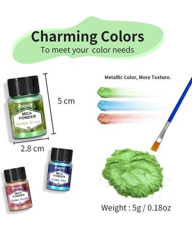 Mica Powder - 32 Colors x 5g Pearlescent Resin Pigment for Epoxy, Soap, Paint, Lip Gloss, Nail Polish, Candle Making & More - Buy Online on GoSupps.com