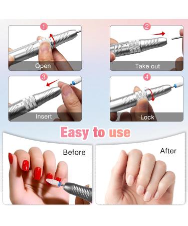 Upgraded Professional Nail Miller 35000 RPM - Electric Nail File Set for Gel & Acrylic Nails | Manicure Pedicure Kit with Ceramic Attachments | Safe for Beginners - Pink - Buy Online on GoSupps.com