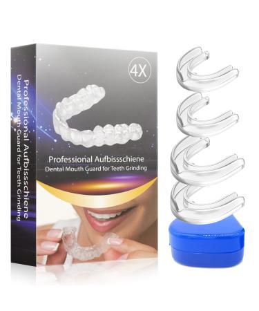 Mouth Guard for Grinding Teeth - Mouth Guard for Clenching Teeth at Night BPA Free New Upgraded Dental Night Guard Stops Bruxism for Adults & Kids 2 Sizes Pack of 4 (2 Pairs)