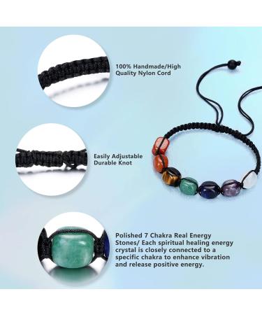 Go 7 Chakra Bracelet - Natural Gemstone Yoga Bracelet for Healing & Energy Therapy | Reiki Lucky Stones for Men & Women - Buy Online on GoSupps.com