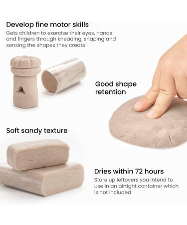 Arteza Kids Air-Dry Modeling Clay Kit - Handprint, Baby Footprint, and Paw Print Keepsake with Sandy Clay Tools - Kids Crafts and Sensory Play - Pack of 2 - Buy Online on GoSupps.com