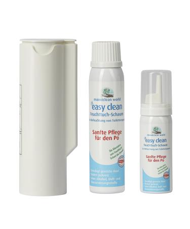 Maxxiclean World - Easy Clean Muhesuchtung Foam Kombi Set - Popo foam for toilet paper - Alternative for wet wipes - replacement for damp toilet paper - Dispenser 100ml can 50ml dose