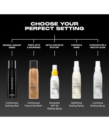 Morphe Sunsetter Spectrum Setting Spray - Broad Spectrum SPF 30 Makeup Setting Spray - Oil-Free Face Mist with No White Cast - Protects Against Sun & Blue Light (3.4 fl oz) - Buy Online on GoSupps.com