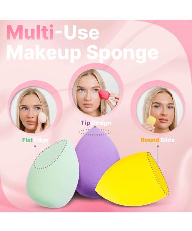 Buy Makeup Sponge Set - 6 Pcs Super Soft Blender Sponges for Flawless Liquid Cream & Powder Makeup - Latex-Free Multi-Colored Gift Set - Buy Online on GoSupps.com