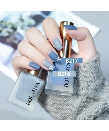 Quick Dry Matte Blue Nail Varnish Gel - 7 Days Lasting Formula | Odorless, No Baking Needed | 10ML Haze Blue - Ideal for Women's Summer Holiday - Buy Online on GoSupps.com