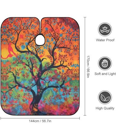 Tree of Life Indian Mandala Barber Cape - Bohemian Salon Apron Water Stain Resistant & Anti-Static Hair Cutting Cape 56.7x66.9 in - International Shipping - Buy Online on GoSupps.com