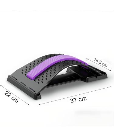 Retoo Back Extensor Massage Device - Lower & Upper Lumbar Spine Pain Relief Stretcher Trainer - Purple - Buy Online on GoSupps.com