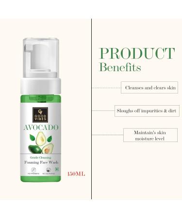 Good Vibes Gentle Cleansing Foaming Face Wash - Avocado 150ml | Best International Shipping - Buy Online on GoSupps.com