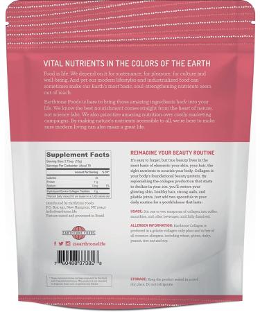 Earthtone Foods Grass Fed Collagen Peptides Unflavored 32 oz - High-Quality Protein Supplement - Buy Online on GoSupps.com