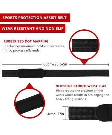 Professional Strength Training Aid - Padded Lifting Straps & Wrist Supports (60 cm) for Bodybuilding & Fitness | Black - Buy Online on GoSupps.com