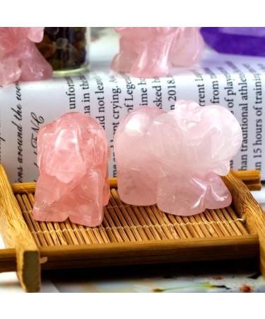 Rose Quartz Crystal Elephant Stone 1.5 inch - Reiki Healing Gift - Buy Online on GoSupps.com