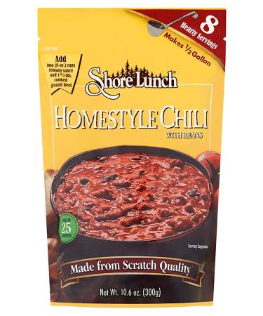 Shore Lunch Homestyle Chili Mix with Beans  Blend of Beans & Savory Spices  8 Hearty Servings  Makes  Gallon of Chili Per Bag  10.6-Ounces (Pack of 3) - Buy Online on GoSupps.com
