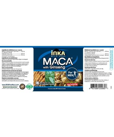 Maca for Men Gelatinized Maca Root Panax Ginseng Root & Greater Nettle Herb Non-GMO Vegan Gluten-Free Soy-Free and Dairy-Free (90 count) - Buy Online on GoSupps.com