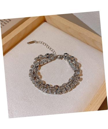 PACKOVE 2pcs Rhinestone Bracelet Wrist Bracelet Delicate Bracelet Girls Bracelet Women Bracelets Layering Bracelets Chain Bracelet Personalized Bracelet Charm Alloy Miss Chained - Buy Online on GoSupps.com