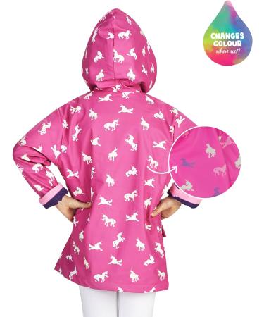 Hatley Girls' Colour Changing Unicorn Silhouettes Raincoat - Size 2 Years - Buy Online on GoSupps.com