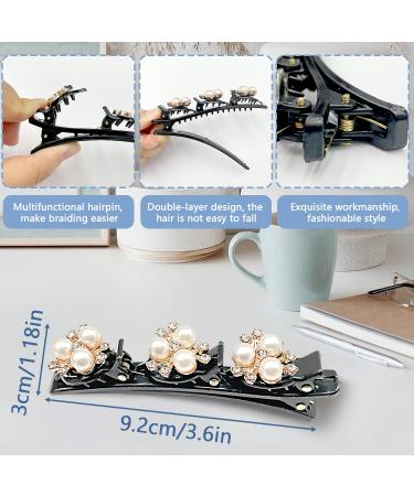 5 Piece Crystal Hair Clips Set for Women | Double-Layer Duck Beak Hair Clips for Everyday & Party - Buy Online on GoSupps.com