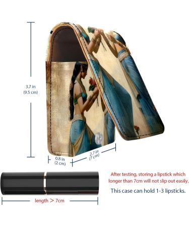 Buy Leather Lipstick Case Organizer with Mirror | Ancient Egyptian Retro Mini Lipstick Holder - Shop Internationally - Buy Online on GoSupps.com