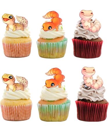 18pcs Leopard Gecko Cupcake Toppers for Boys Girls Cute Reptile Birthday Party Decorations Lizard Party Supplies Reptile Pet Cake Decorations - Buy Online on GoSupps.com