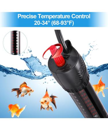 RuikDly 200W Adjustable Aquarium Heater - Waterproof Thermostat for 30-200L Fish Tanks Suction Cup Design International Shipping - Buy Online on GoSupps.com